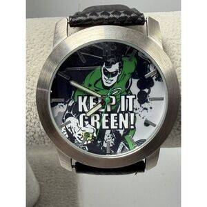 Armitron 880/015 Green Lantern Mens Watch New Battery 42MM 8.75"‎ Keep It Green